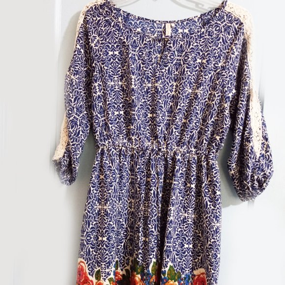 Red Camel Floral Dress - Picture 1 of 4